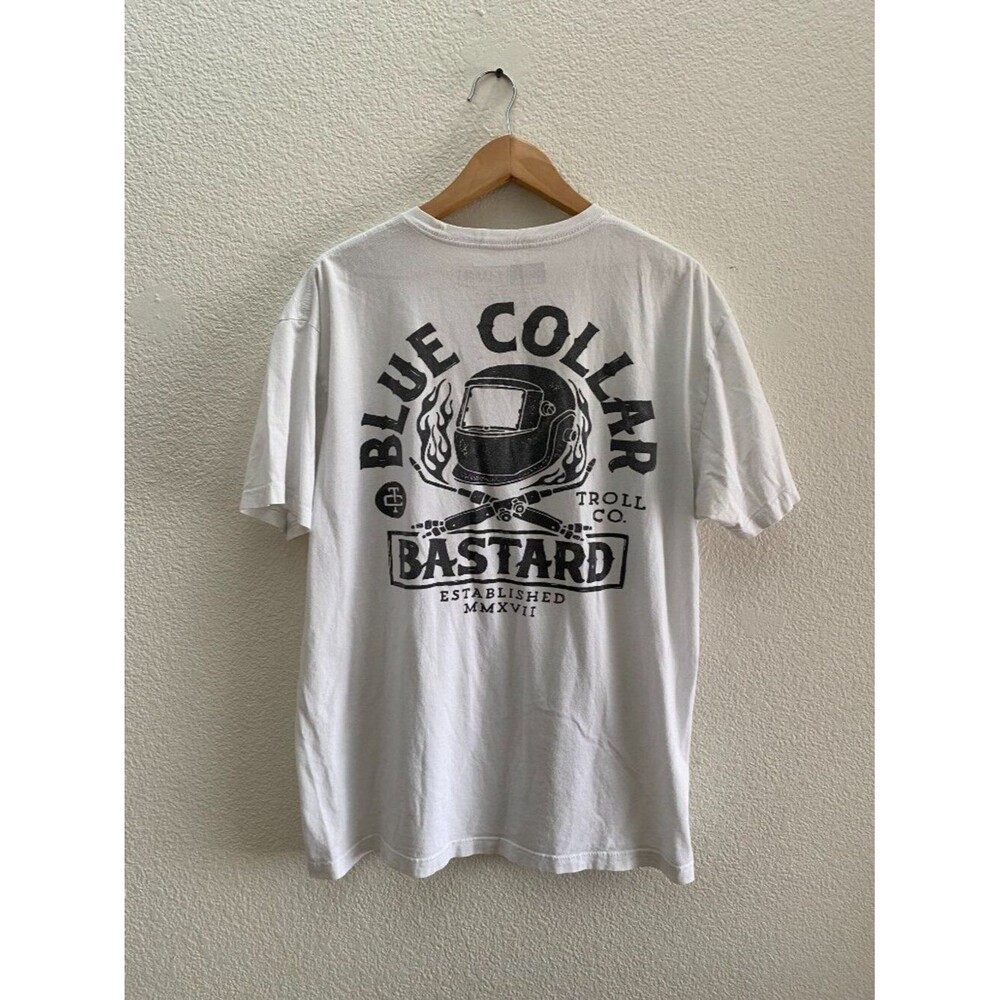 Blue Collar Bastard Troll Co. Dirty Hands Clean Money DHCM White T-Shirt XL